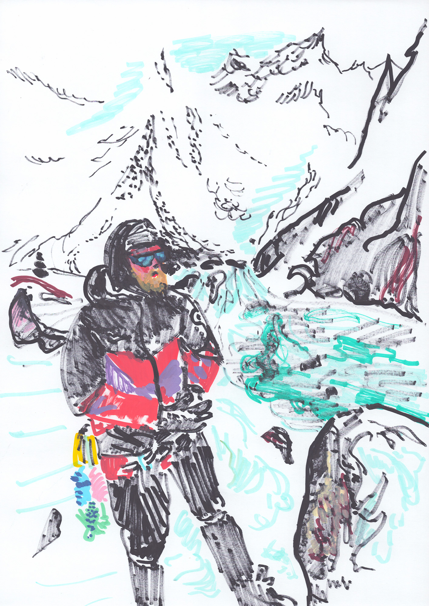 Bernhard Holaschke, ink, drawing